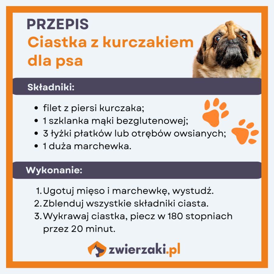 Ciastka dla psa z kurczakiem – przepis